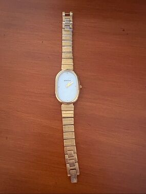BREDA Jane Water Gold-Tone Oval Bracelet Watch - Light Blue Dial